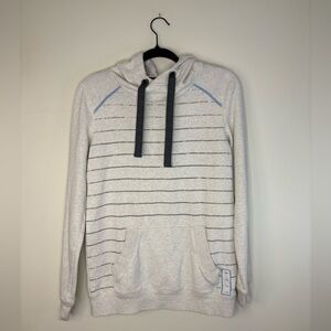 Roxy Light Gray Hoodie with Blue Accents